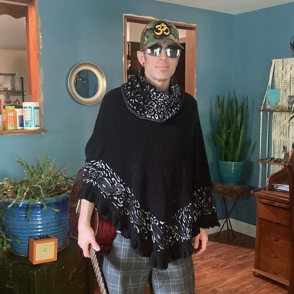 Cowl Neck Red-Pilled “Peacocking” Poncho